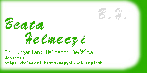 beata helmeczi business card